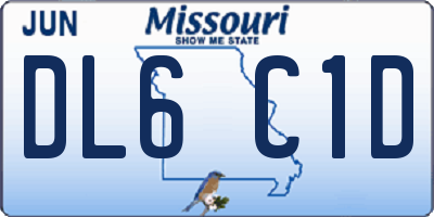 MO license plate DL6C1D