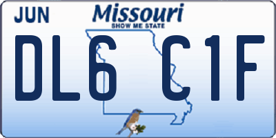 MO license plate DL6C1F