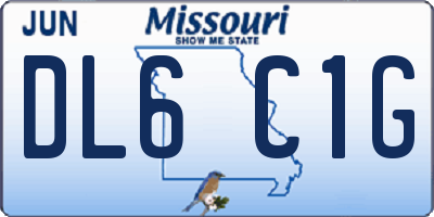 MO license plate DL6C1G