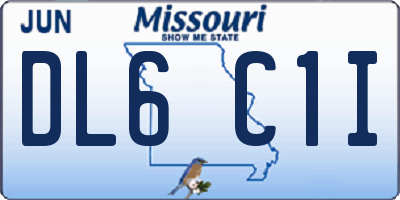 MO license plate DL6C1I