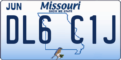 MO license plate DL6C1J