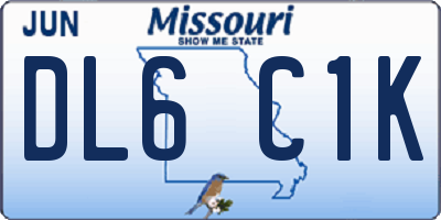 MO license plate DL6C1K