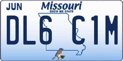 MO license plate DL6C1M
