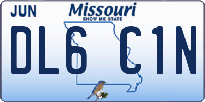 MO license plate DL6C1N
