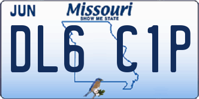 MO license plate DL6C1P