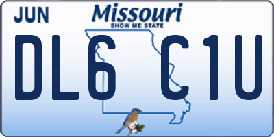 MO license plate DL6C1U