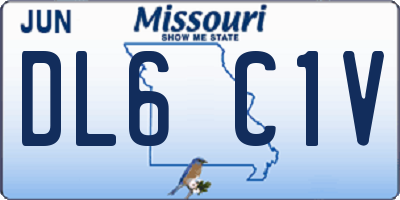 MO license plate DL6C1V
