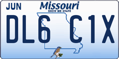 MO license plate DL6C1X