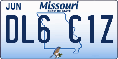 MO license plate DL6C1Z