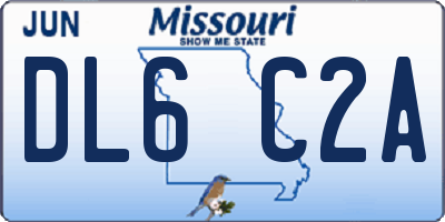 MO license plate DL6C2A