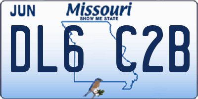 MO license plate DL6C2B