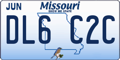 MO license plate DL6C2C