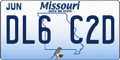 MO license plate DL6C2D