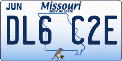 MO license plate DL6C2E