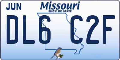 MO license plate DL6C2F