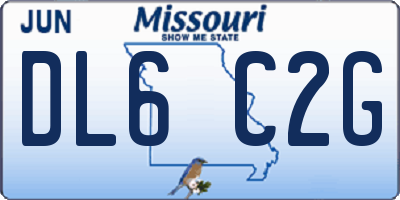 MO license plate DL6C2G