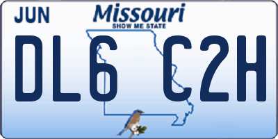 MO license plate DL6C2H