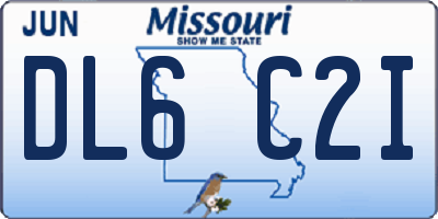 MO license plate DL6C2I