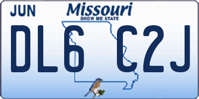 MO license plate DL6C2J