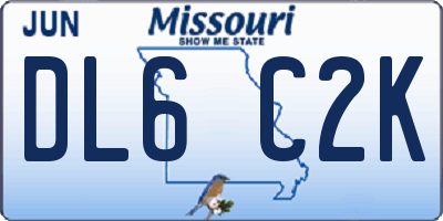 MO license plate DL6C2K