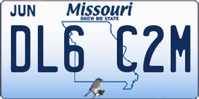 MO license plate DL6C2M
