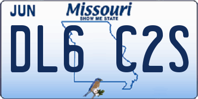 MO license plate DL6C2S