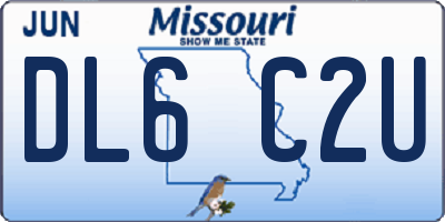 MO license plate DL6C2U
