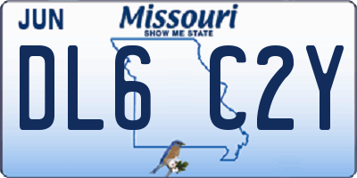 MO license plate DL6C2Y
