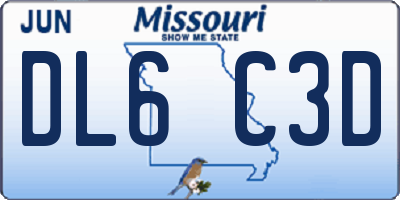 MO license plate DL6C3D