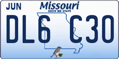 MO license plate DL6C3O