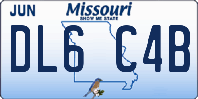 MO license plate DL6C4B