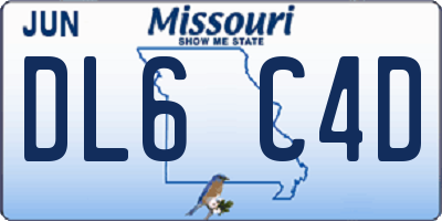 MO license plate DL6C4D