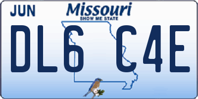 MO license plate DL6C4E