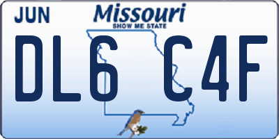 MO license plate DL6C4F