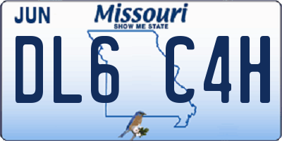 MO license plate DL6C4H