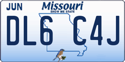 MO license plate DL6C4J