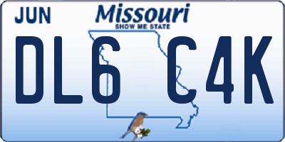 MO license plate DL6C4K