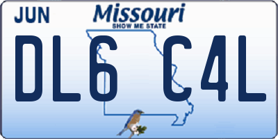 MO license plate DL6C4L