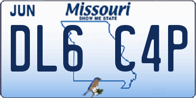 MO license plate DL6C4P