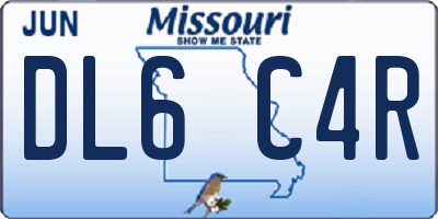 MO license plate DL6C4R