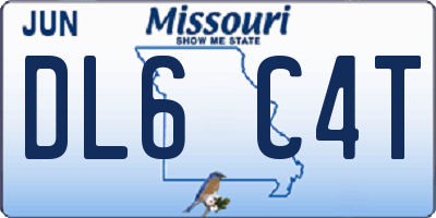 MO license plate DL6C4T