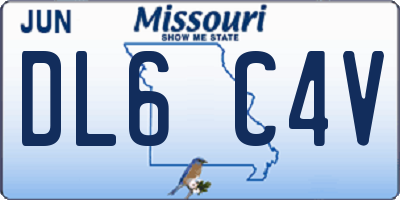 MO license plate DL6C4V