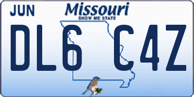 MO license plate DL6C4Z