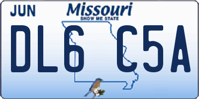 MO license plate DL6C5A