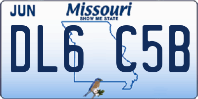 MO license plate DL6C5B