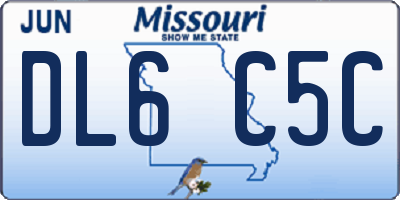 MO license plate DL6C5C
