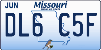 MO license plate DL6C5F