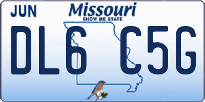MO license plate DL6C5G