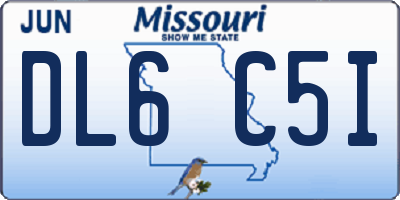 MO license plate DL6C5I