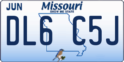 MO license plate DL6C5J